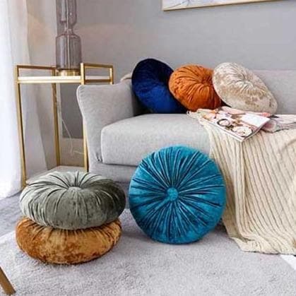 Luxury Crushed Velvet Round Pillow - Soft & Stylish Home Decor for Sofa, Bed, or Nursery - Perfect for Living Room, Bedroom, and Nursery Decor