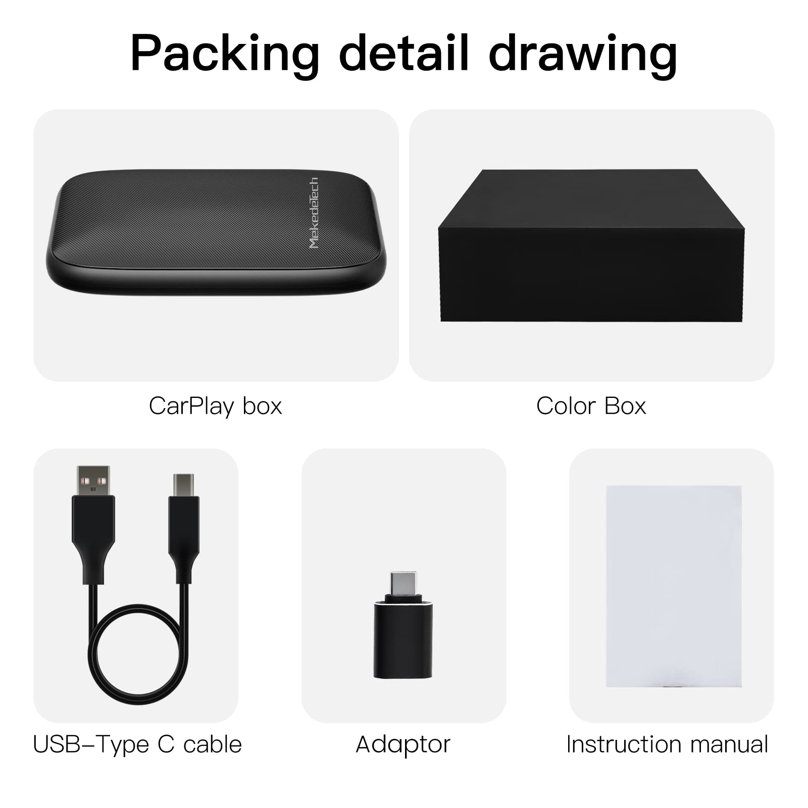 MekedeTech Wireless CarPlay & Android Auto Adapter - Plug & Play Wired to Wireless Converter for iPhone & Android - CarPlay AI Box with Netflix/YouTube Support | Perfect for Commuting, Road Trips & In-Car Entertainment