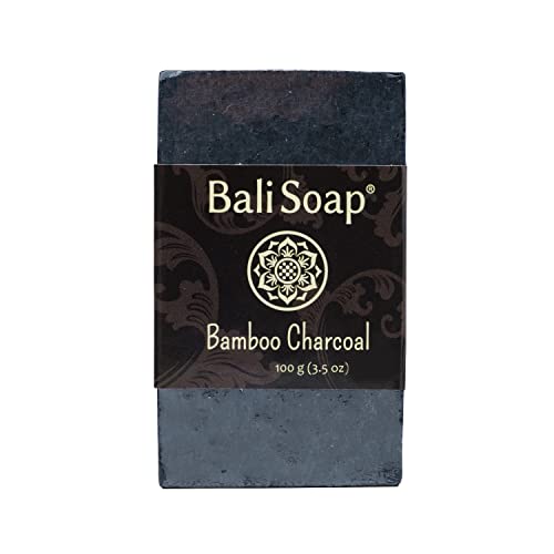 Bamboo Charcoal Natural Soap Bar for Men & Women - Vegan, Handmade, Exfoliating Body & Face Cleanser - 3 Pack (3.5 Oz Each) - Perfect for Acne, Blackheads & Deep Pore Cleansing - Ideal for Shower, Bath & Skincare Routine