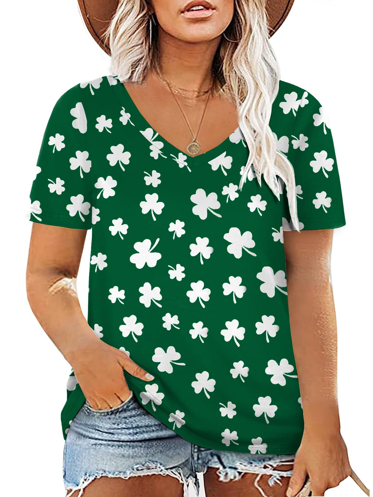 ROSRISS Women's Plus Size Tie Dye T-Shirts - Summer Short Sleeve Casual Tops for Beach, Vacation & Everyday Wear