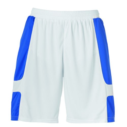 uhlsport Cup Shorts White/Azure Blue - UK Size XXXS - Perfect for Soccer, Training & Sports Activities