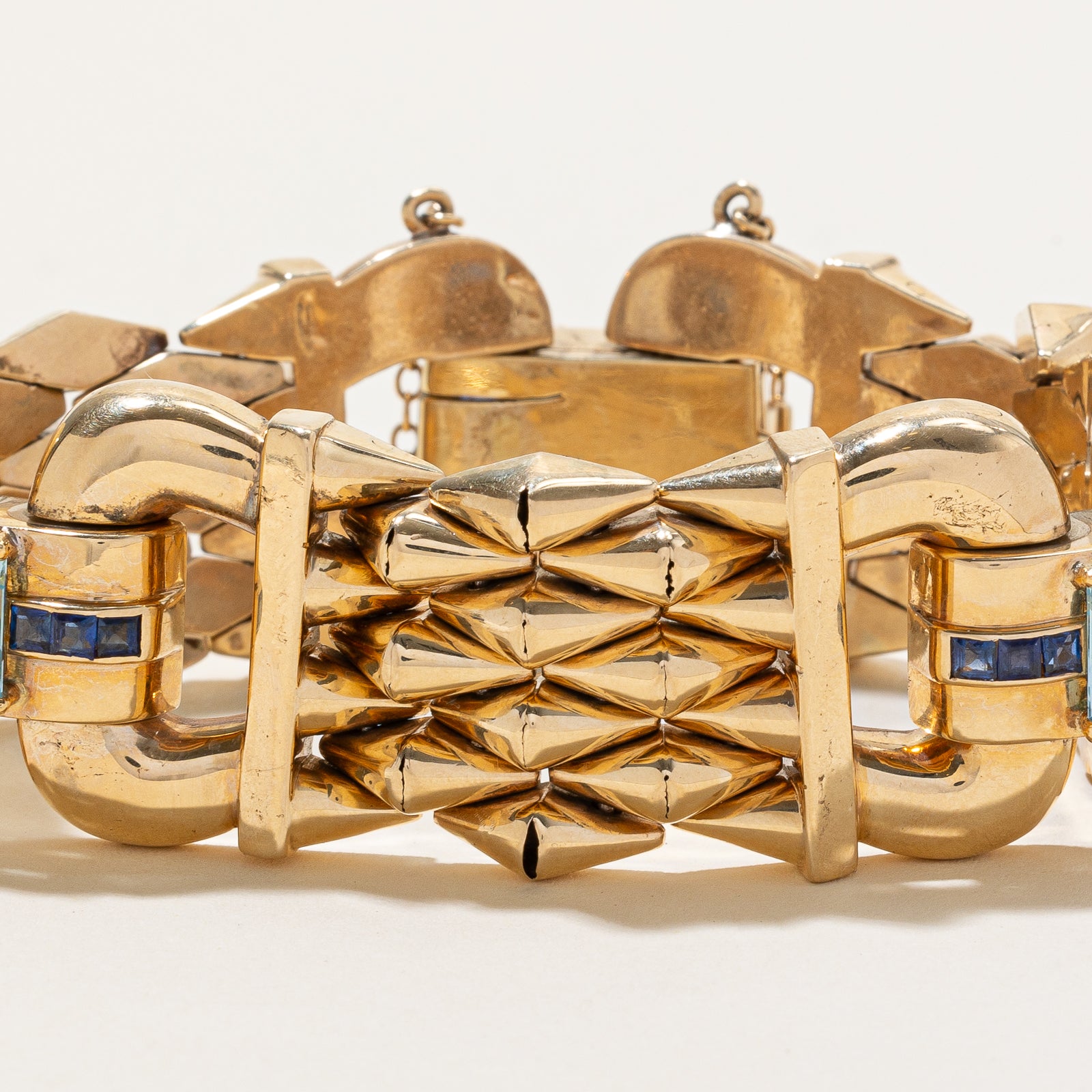 Aquamarine & Sapphire Watch Strap Bracelet - 9.14 Carat Total Weight (ctw) - 8 Inch Adjustable Length - Elegant Jewelry for Women - Perfect for Weddings, Parties & Special Occasions