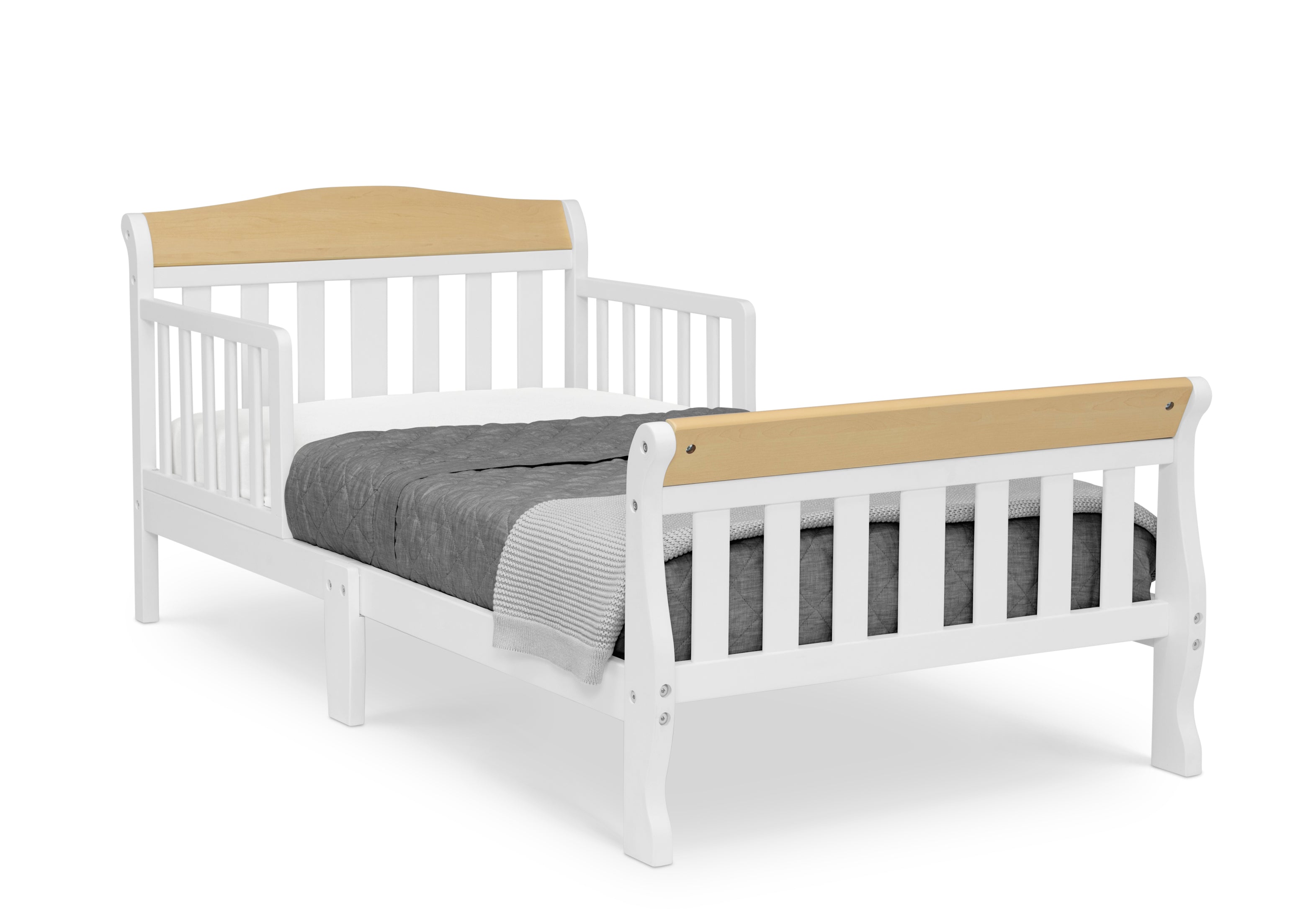 Canton Toddler Bed for Kids - Safe & Comfortable Wooden Toddler Bed with Guardrails | Perfect for Nursery, Daycare & Transitioning from Crib to Big Kid Bed