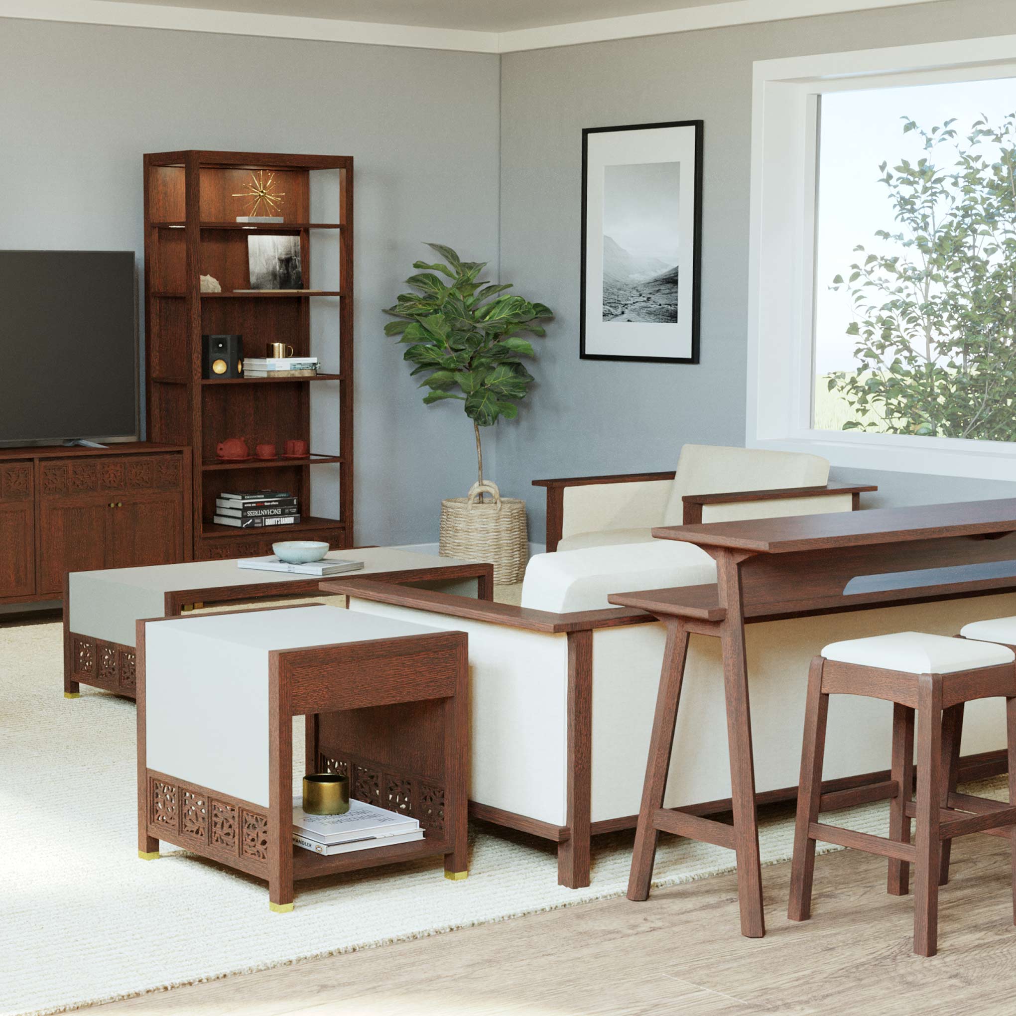 Surrey Hills Trellis End Table - Elegant Side Table for Living Room, Bedroom, or Patio - Perfect for Home Decor & Small Space Furniture
