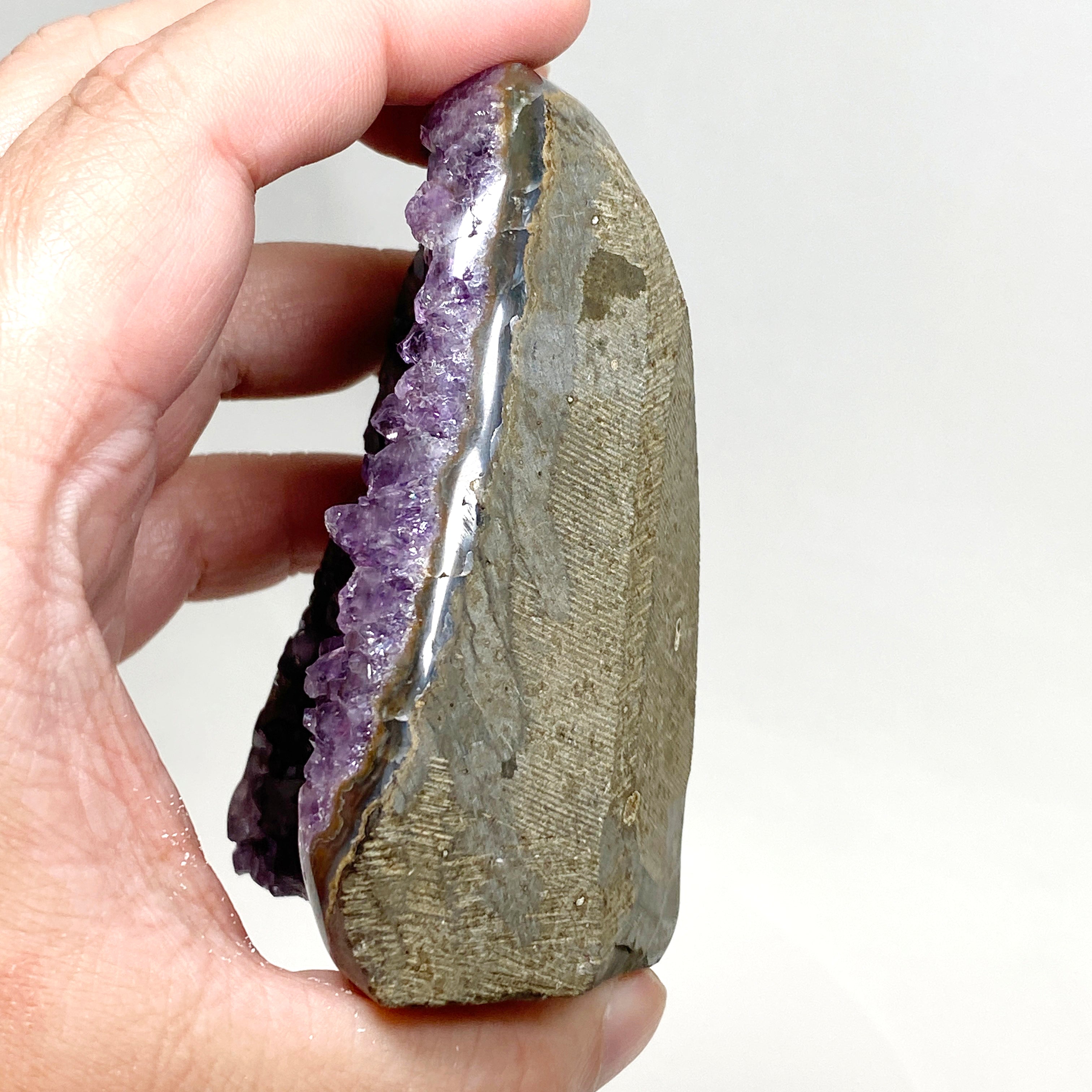 Natural Amethyst Geode Slice - Premium Quality Purple Crystal Cluster for Home Decor, Meditation & Healing | Perfect for Living Room, Office & Spiritual Space