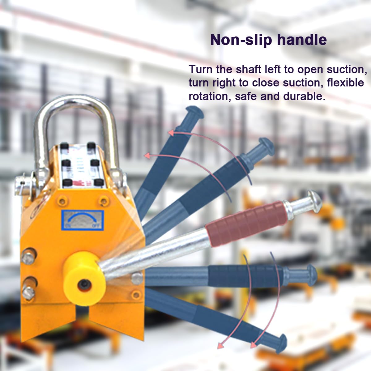 220 lb Permanent Magnetic Lifter - Heavy Duty Rare Earth Magnet for Lifting Steel Plates & Metal Boards - Shop Crane & Hoist Accessory - Ideal for Metalworking, Construction & Industrial Applications