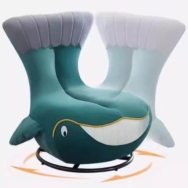 Minimalist Abstract Side Chair with Cushion Back - Rotatable & Reclining Accent Chair in Gray/Emerald Green/Citrus for Living Room, Bedroom or Office