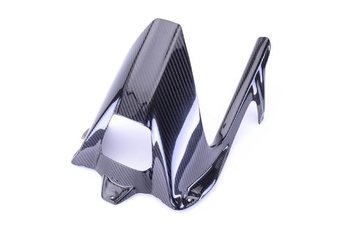 Premium Carbon Fiber Rear Hugger Mudguard with Chain Guard - Twill Weave Design for 2009-2017 BMW S1000RR & 2014-2017 S1000R | High-Performance Motorcycle Protection for Wet Weather & Off-Road Riding