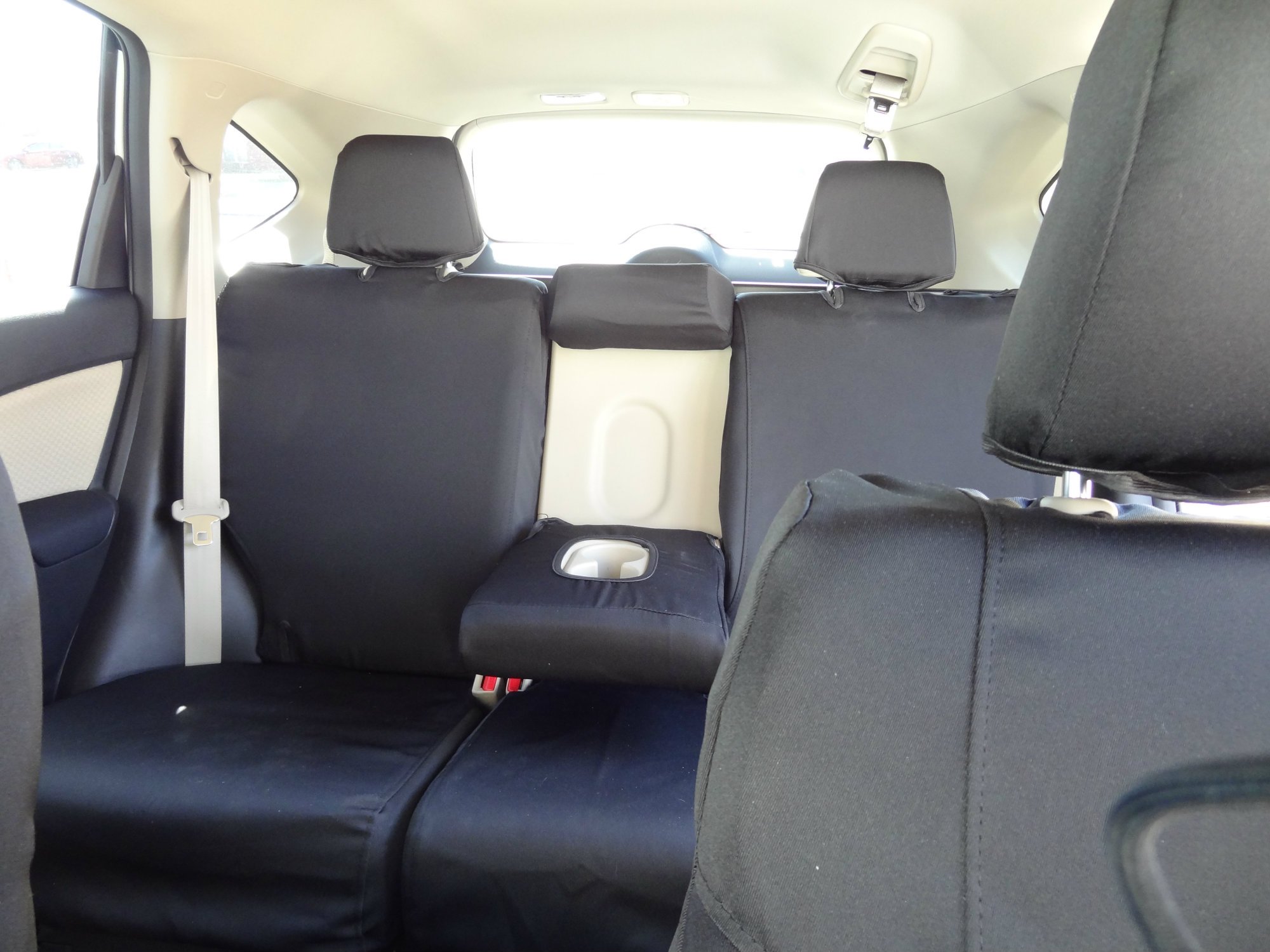 Durable Black Twill Seat Covers for 2012-2016 Honda CRV Back Seat - Perfect Fit, Enhanced Comfort & Protection for Road Trips & Daily Commutes