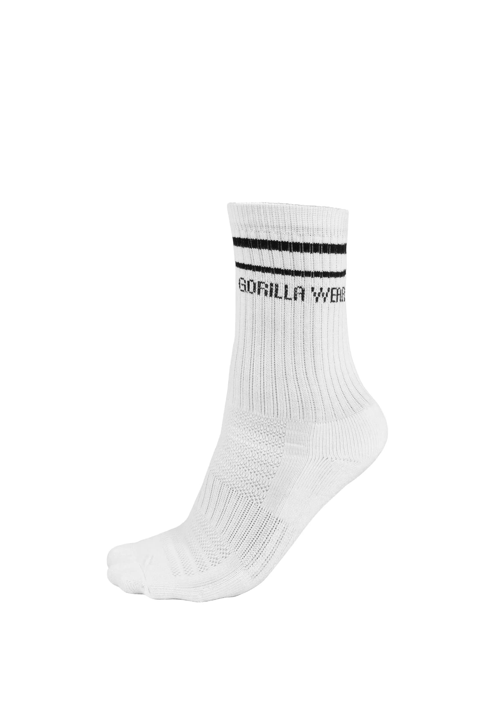 GORILLA WEAR Crew Socks for Men & Women - Soft Cotton Athletic Socks (White) - Perfect for Running, Gym & Everyday Comfort