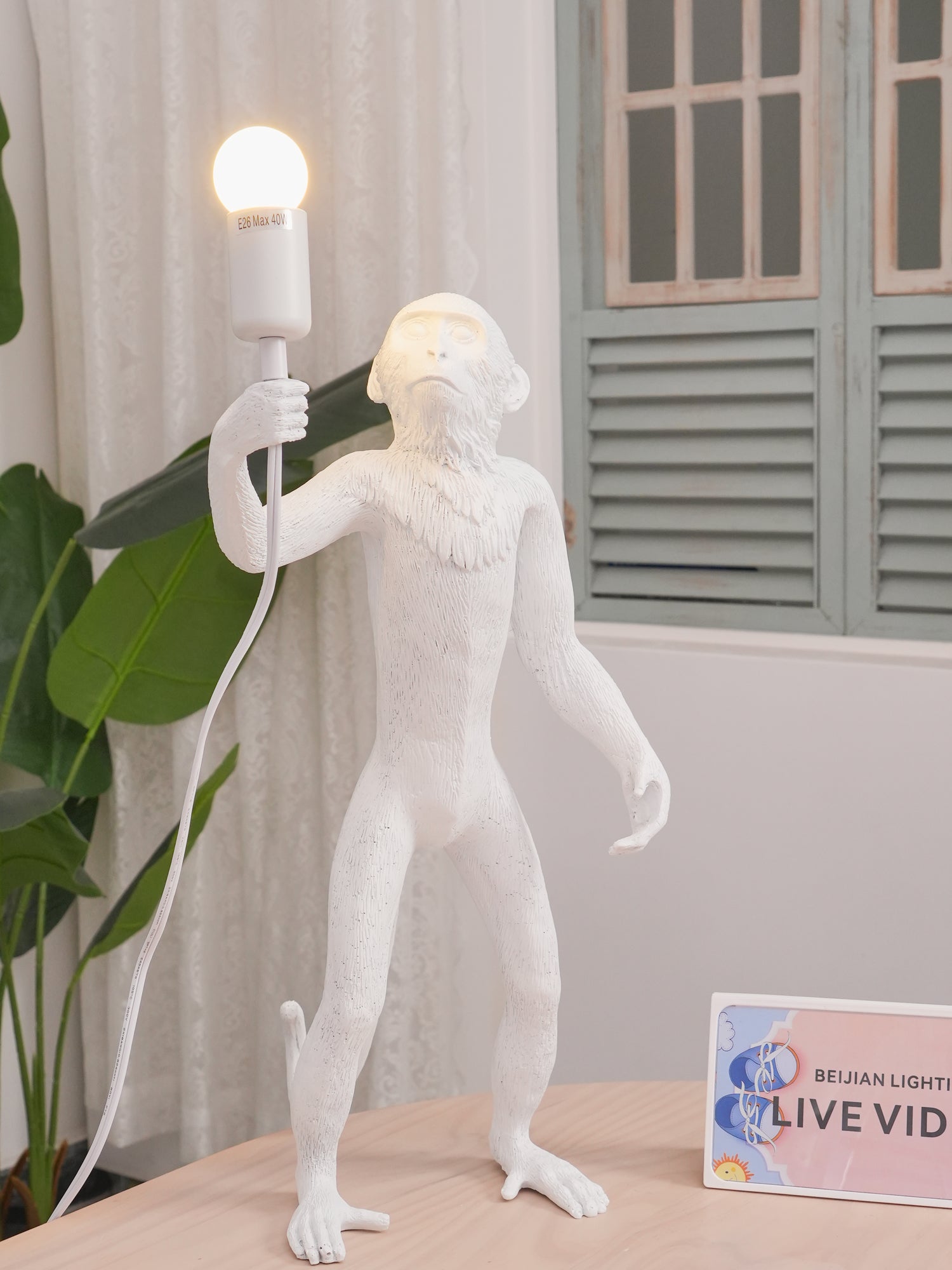 Stylish Monkey Table Lamp - Cute & Functional Desk Light for Kids Room, Nursery, or Office Decor - Perfect Night Light & Reading Lamp
