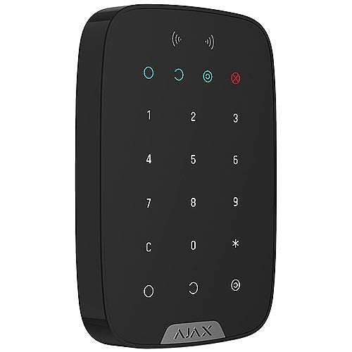 AJAX 42815.83.BL3 Wireless Touch Keypad - Secure Access Control with Encrypted Contactless Cards & Key Fobs (Black) | Ideal for Home Security, Office Entry & Smart Building Systems