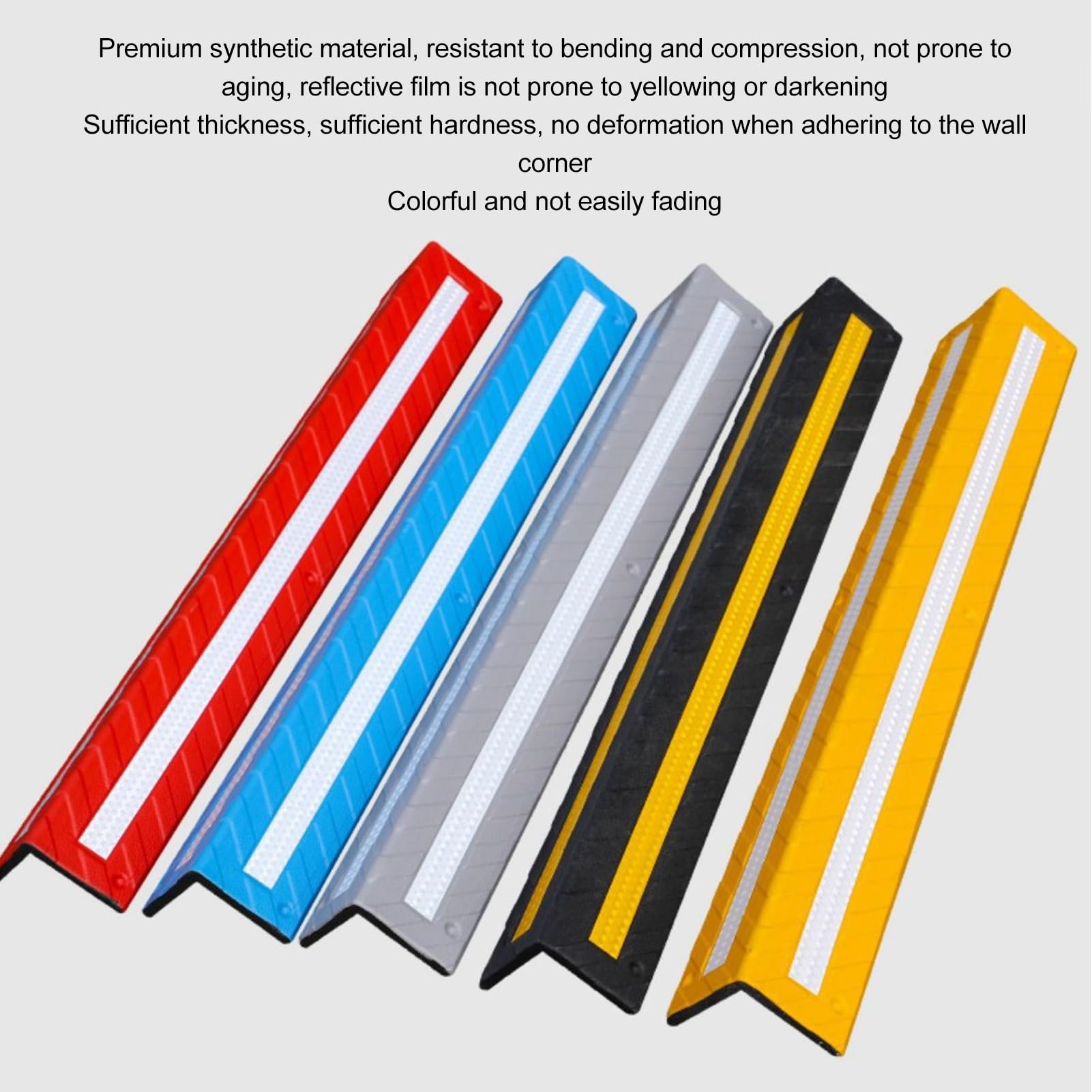 **80cm Rubber Garage Wall Protector with Reflective Strip - Heavy Duty Corner Guard for Parking Garages & Home Use (Yellow) | Prevent Scratches & Dents in Tight Spaces**