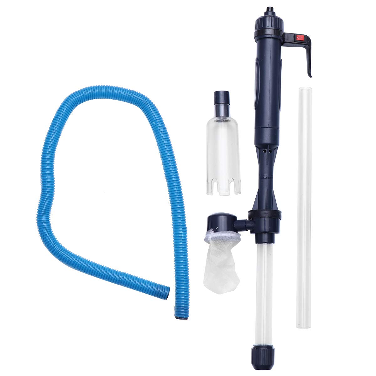 POPETPOP Electric Aquarium Vacuum Cleaner - Automatic Fish Tank Siphon, Water Changer & Sand/Algae Cleaner for Freshwater & Planted Tanks | Easy Gravel Cleaning & Maintenance for Home & Office Aquariums