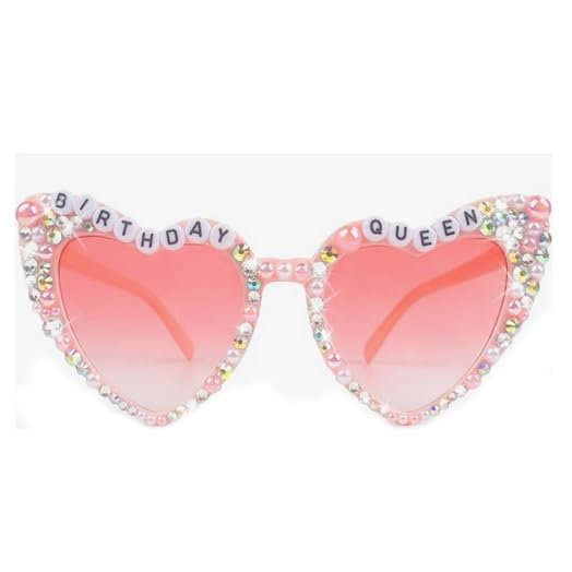 Pink Birthday Glasses for Women - Queen Sunglasses for Birthday Party, Happy Birthday Gifts & Supplies | Perfect for Birthday Celebrations, Bachelorette Parties & Festive Events