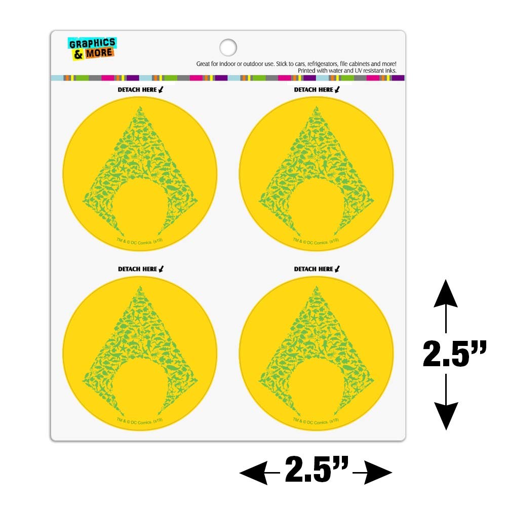 Aquaman Icons Logo Vinyl Refrigerator Magnets Set - 6 Pack Circle Fridge Magnets for Home, Office, Locker & Dorm Decor - Perfect for Comic Fans & Collectors