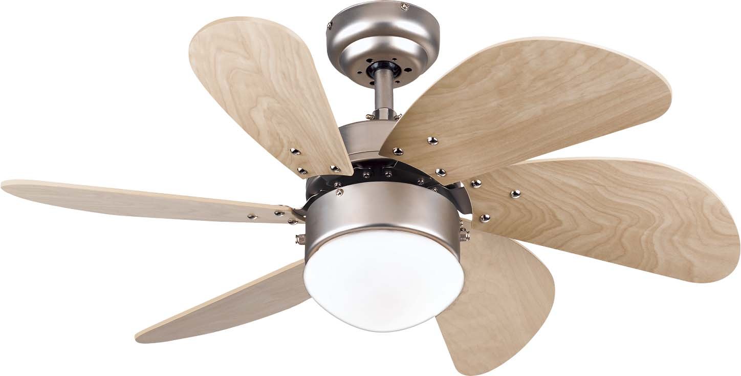 Westinghouse 7814465 Turbo Swirl 30-Inch Ceiling Fan with 6 Blades - Brushed Aluminum Finish & Frosted Glass Light - Perfect for Bedroom, Living Room, and Office Cooling