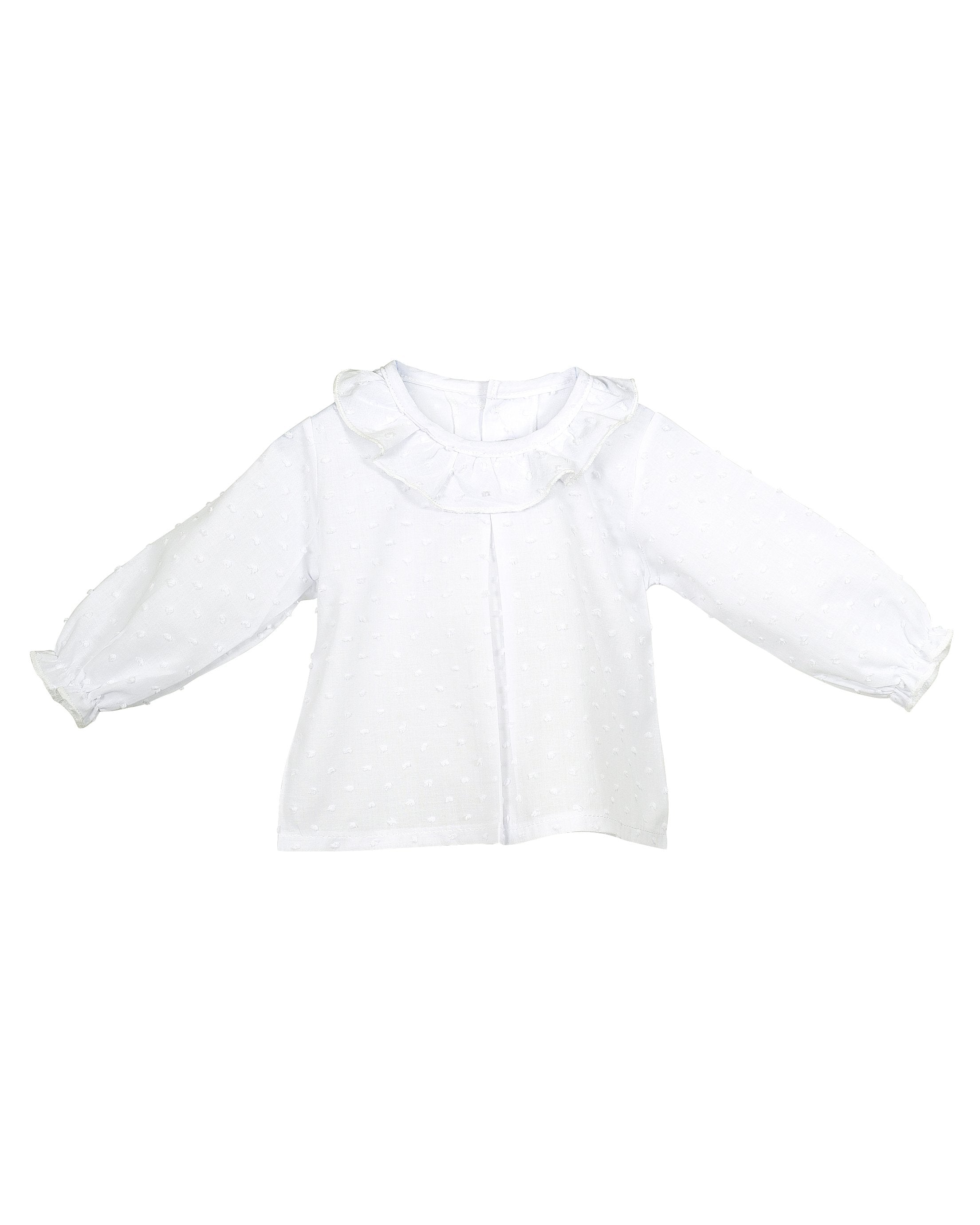 Long Sleeve Plumeti Dot Shirt for Women - Stylish Polka Dot Blouse for Casual Wear & Office Outfits