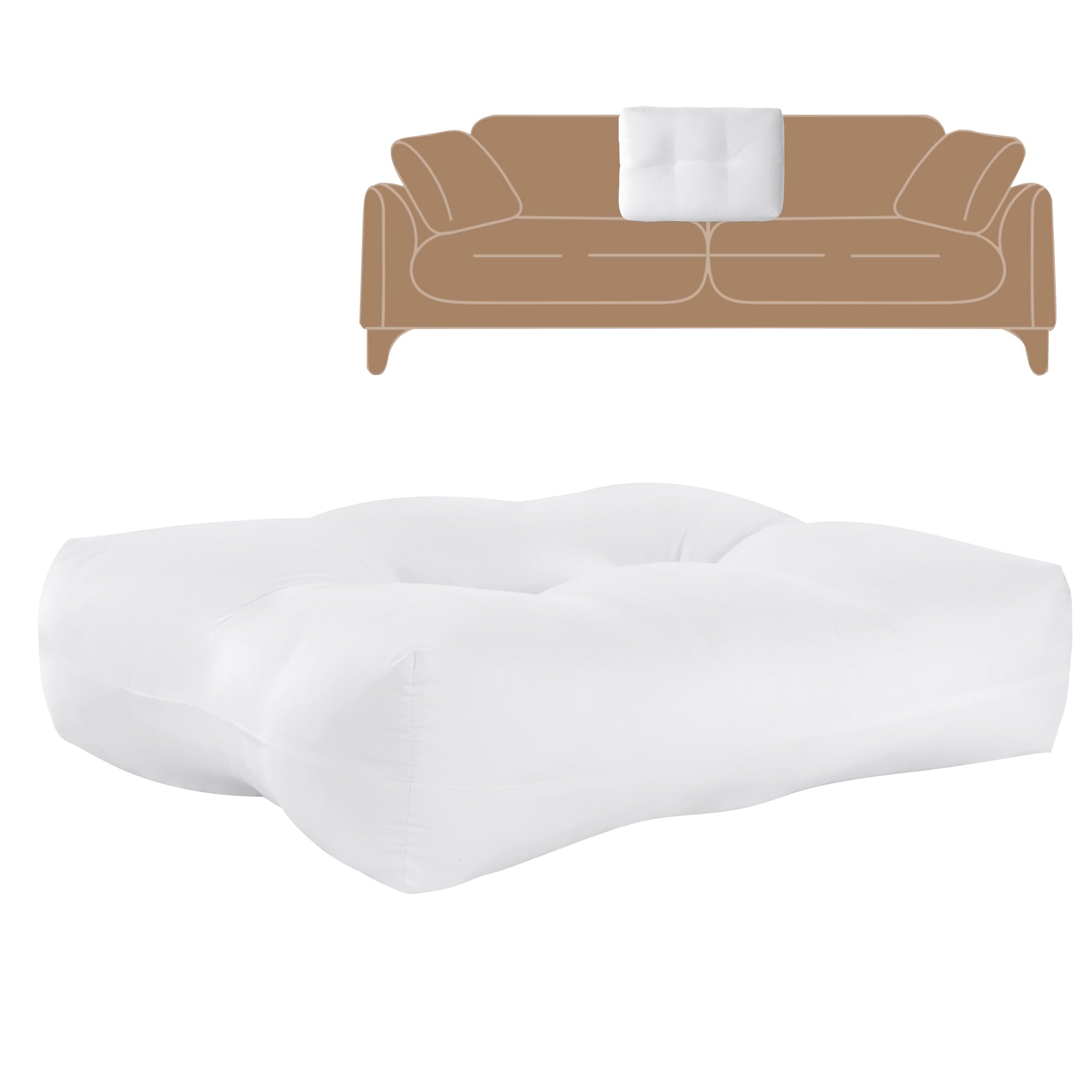 ROYALAY Supportive Lumbar Cushion for Sofa & Couch - 27x18 Inch Quilted Back Pillow with Removable Cover - Perfect for Home, Office & Car Seat Comfort