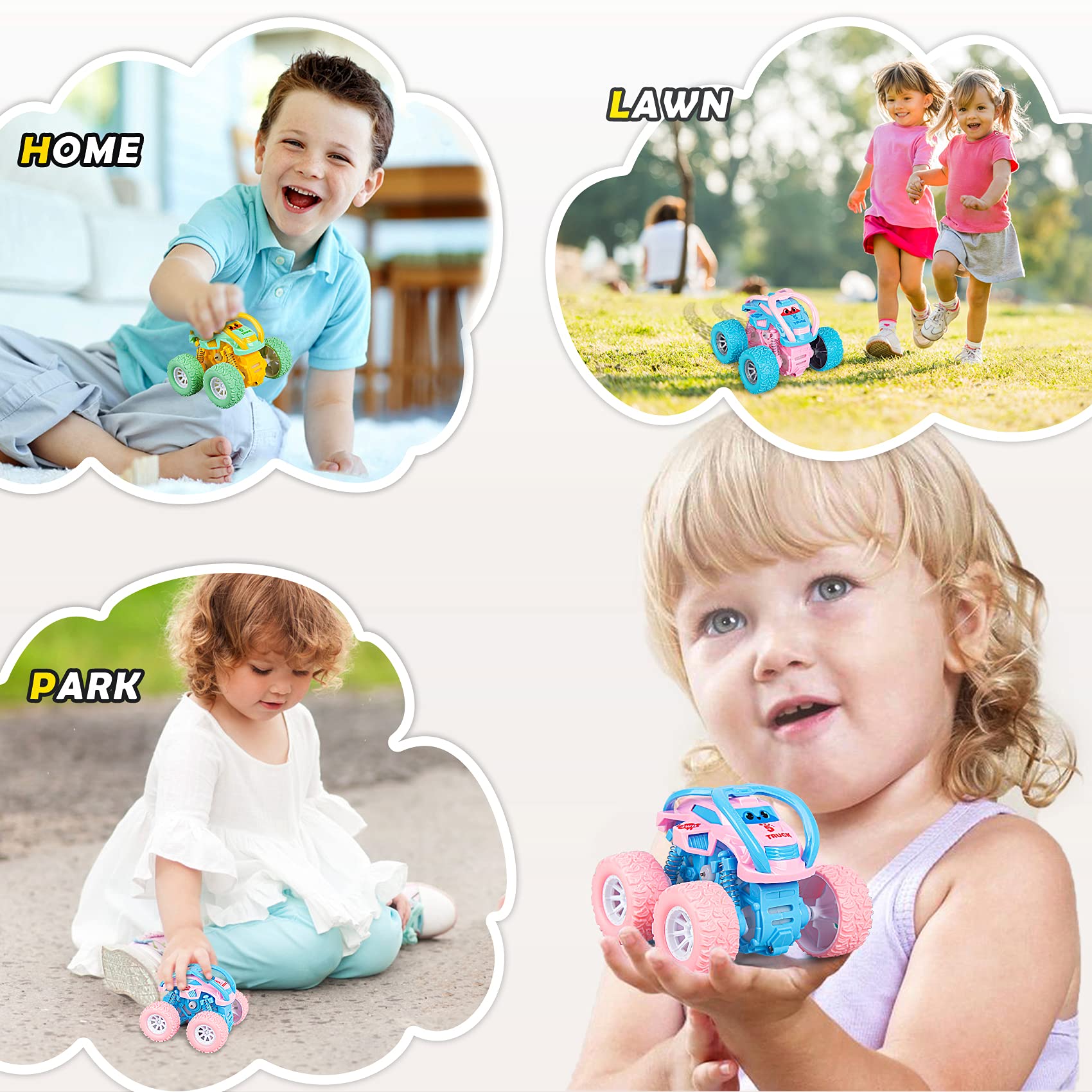 Pull Back Monster Trucks Toys for Toddlers Age 2-6 - Fun Car Toys for Boys & Girls Birthday Gifts - Perfect for Indoor Play, Outdoor Adventures & Preschool Learning Activities