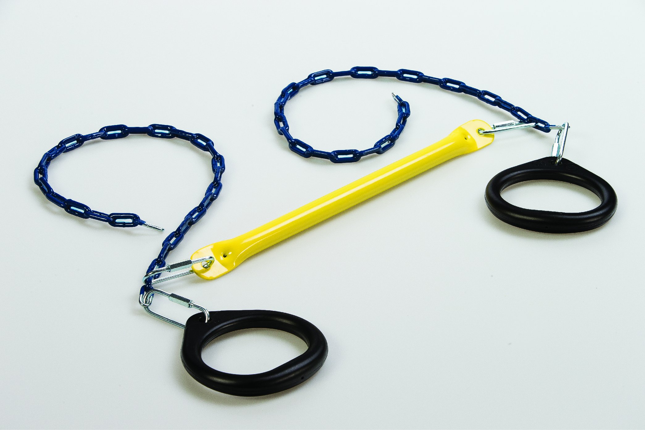 Premium Trapeze Bar with Rings for Kids - 6 Vibrant Colors | Heavy Duty 115lb Capacity | Universal Fit for Most Swing Sets & Playsets | Easy DIY Installation | Backyard Playground & Outdoor Play Equipment (Hangers Sold Separately) - Perfect for Backyard Fun, Outdoor Exercise & Children's Playground Activities