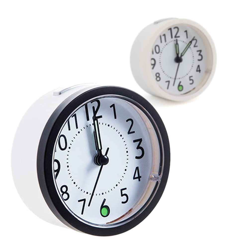 **Silent Analog Alarm Clock - Battery Operated, Non-Ticking, Luminous Nightlight Design with Snooze - Perfect for Bedroom, Office & Travel (Black/White) - Ideal for Nighttime Use, Gentle Wake-Ups & Home Décor**