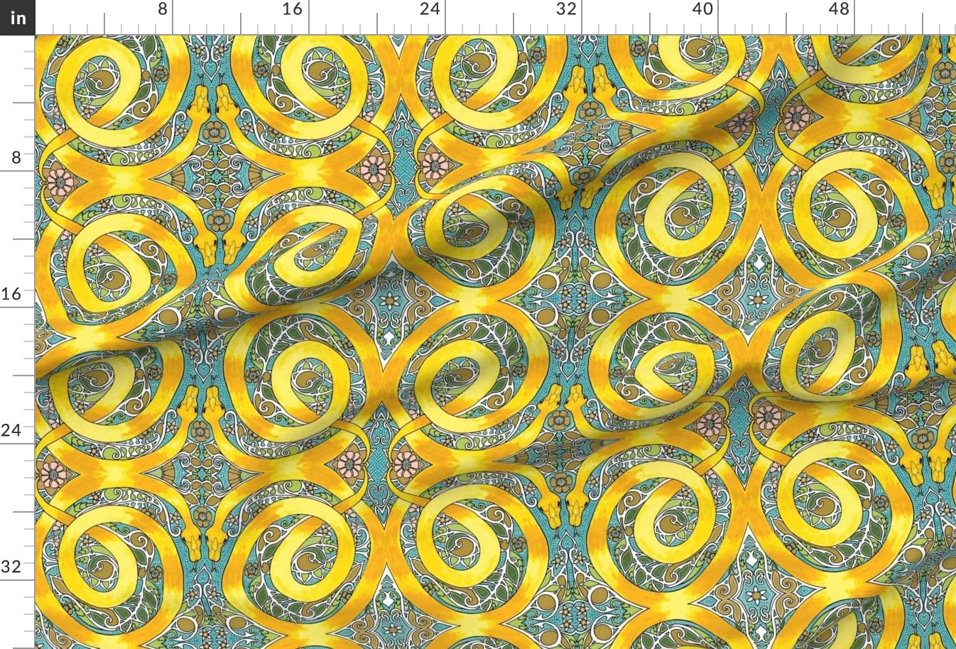 Snake Grass Leaves Branches Colorful Spring Printed Minky Fabric by The Yard - Soft Plush Fabric for Sewing Baby Blankets, Quilt Backing & DIY Plush Toys - Perfect for Nursery Decor, Baby Shower Gifts & Craft Projects