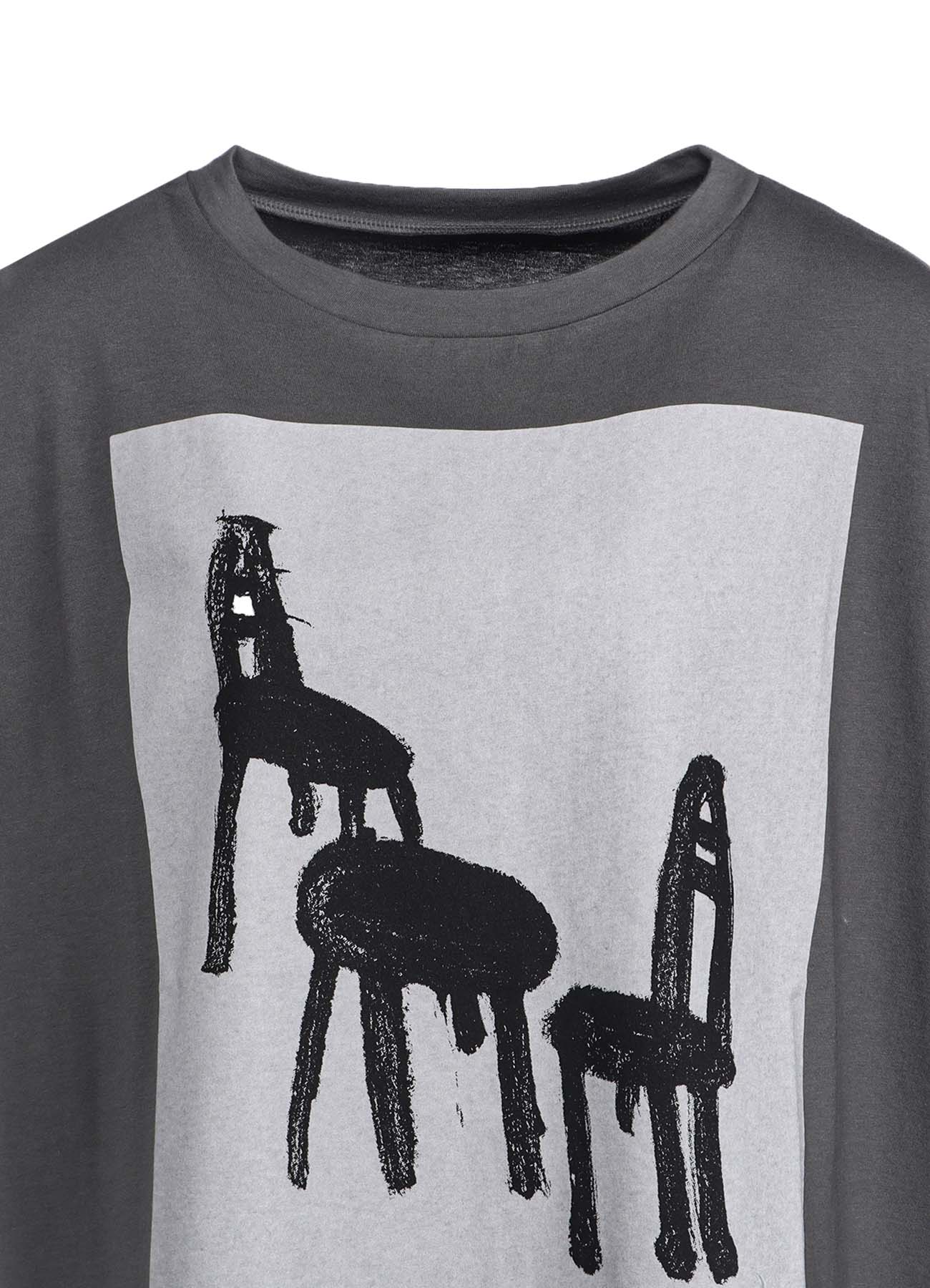 Cotton Jersey French Sleeve Shirt with Chair & Table Print - Casual Wear for Home, Office, and Outdoor Activities