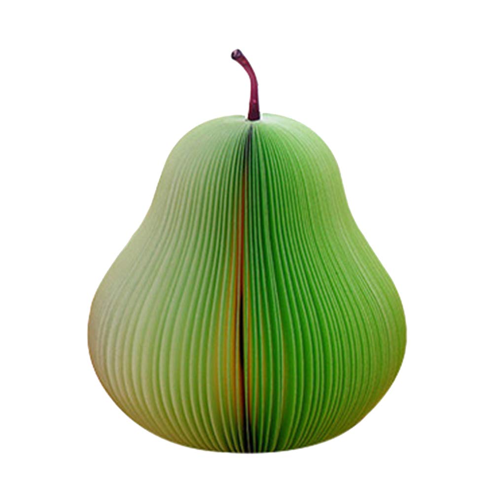 Self-Adhesive Sticky Notes - Cute Fruit Design Memo Pads for Office, School & Home Organization (Green Pear)