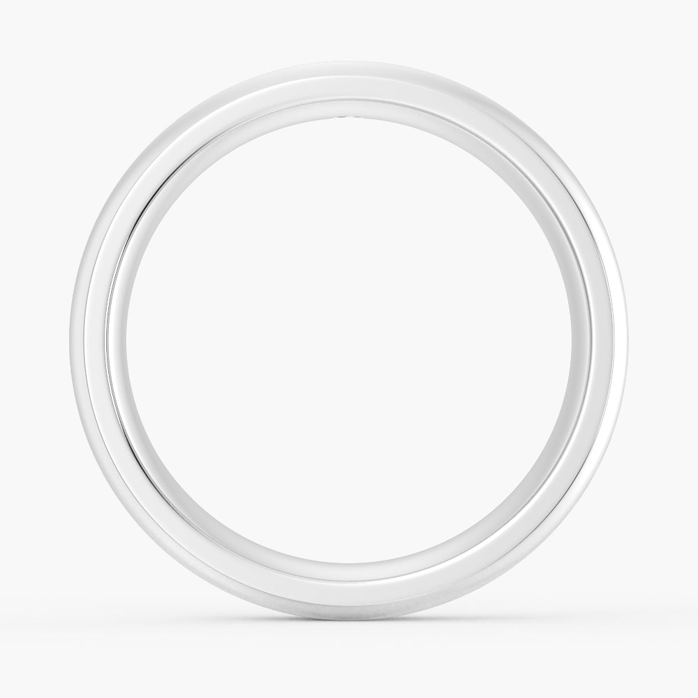 6mm Bezel Set Moissanite Men's Wedding Band - Comfort Fit Beveled Edge Ring for Him - Perfect for Engagement, Anniversary & Everyday Wear