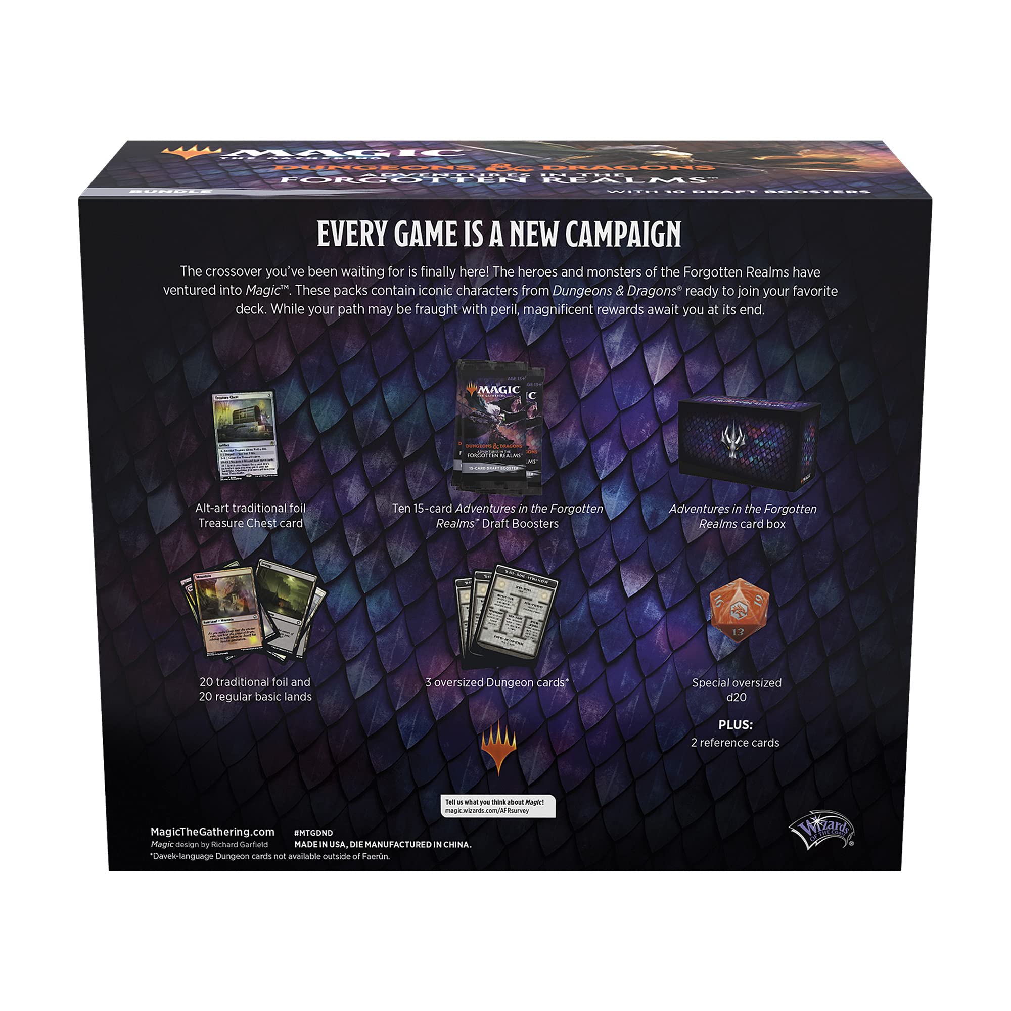 Magic: The Gathering Adventures in The Forgotten Realms Bundle - 10 Draft Boosters (150 Cards) + Accessories | MTG Booster Pack Set for Fantasy Card Game Players, D&D Fans & Collectors | Perfect for Game Nights, Tournaments & Gifting