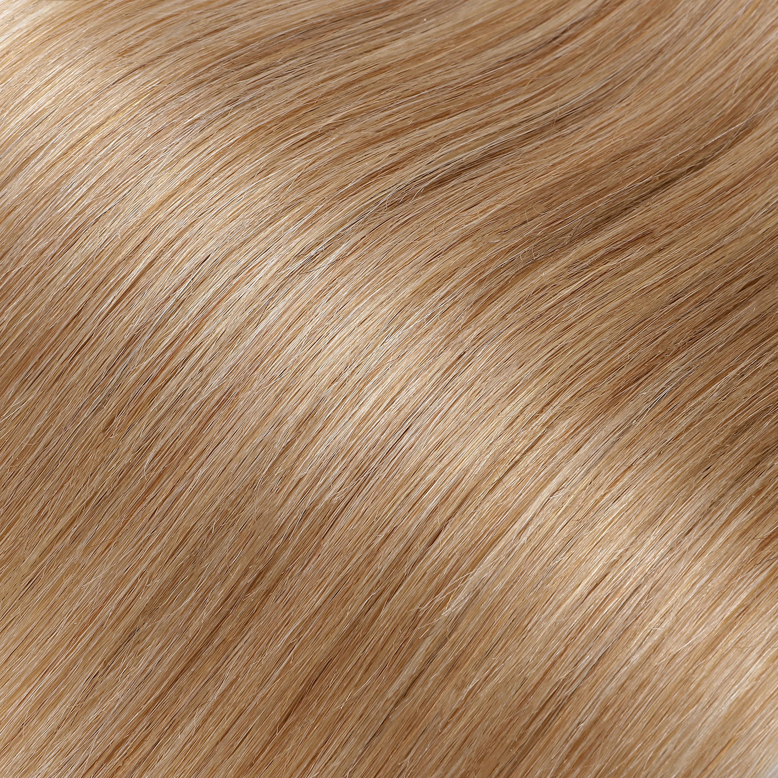 Hairro 24 Inch Clip-in Human Hair Extensions - 8 Pieces, 18 Clips, #27 Dark Blonde, Long Straight Real Hair Extensions for Women - Perfect for Volume, Length & Styling for Parties, Weddings & Daily Wear