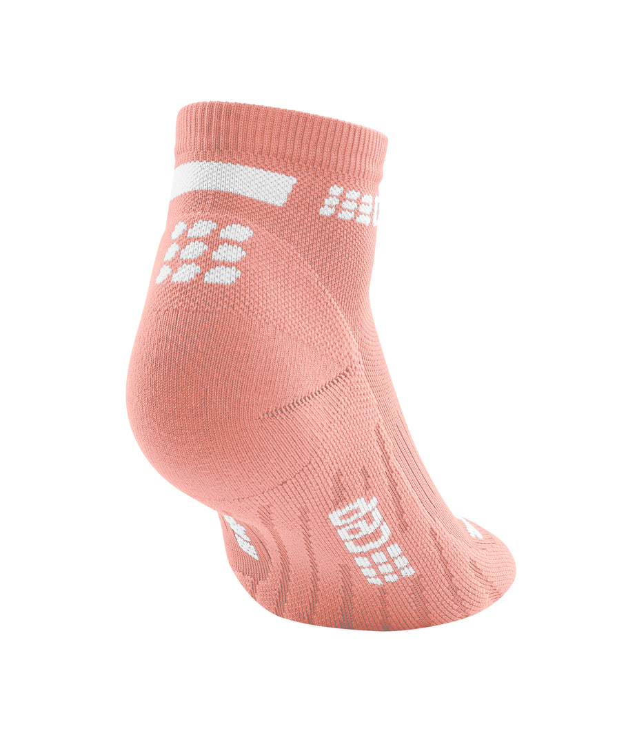 CEP Women's The Run Socks Low Cut V4 - Breathable Running Socks for Women, Arch Support & Cushioned Sole (Rose/White) - Perfect for Jogging, Gym Workouts & Everyday Comfort