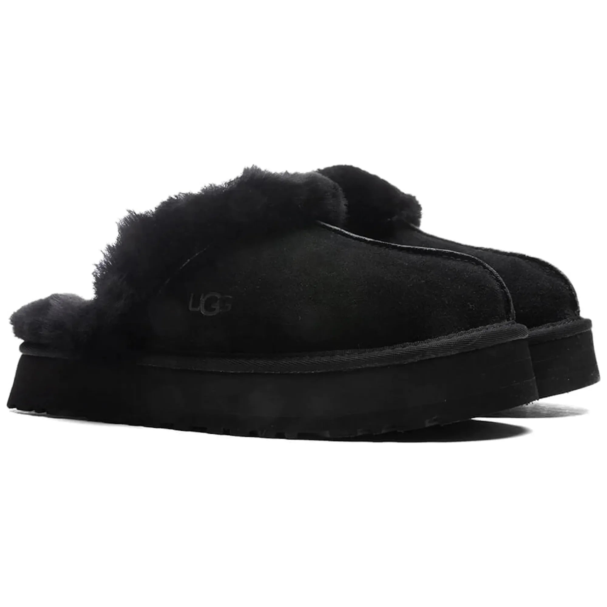 UGG Disquette Slipper for Women - Cozy Black Indoor/Outdoor House Shoes - Perfect for Home, Lounge & Winter Comfort