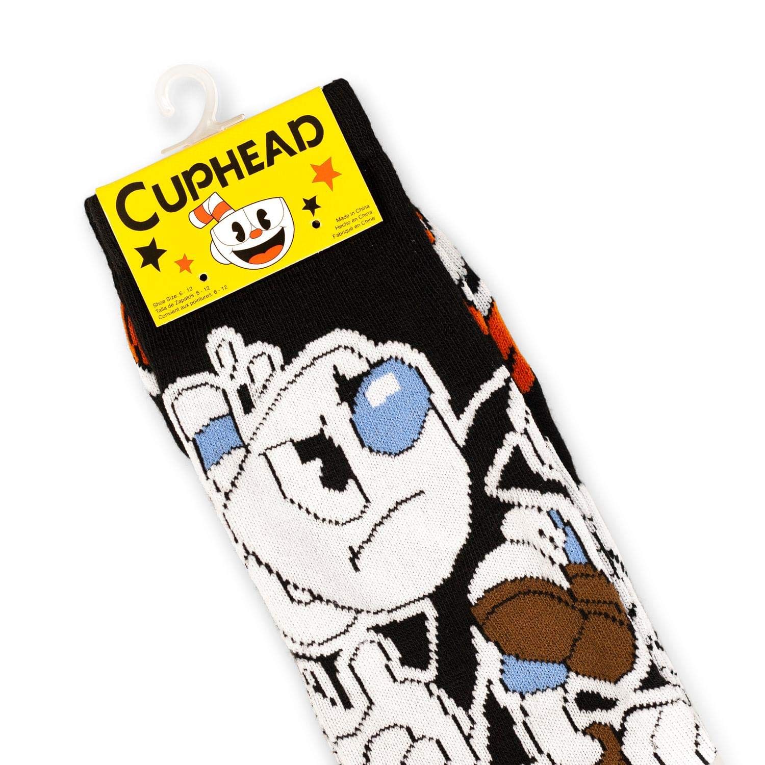 Cuphead Collectible Socks for Men - Officially Licensed Bang Bang Crew Socks - Perfect for Gaming, Cosplay, and Everyday Wear