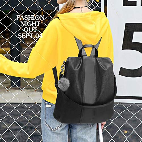 Women's Anti-Theft PU Leather Backpack Purse - Waterproof Casual Shoulder Satchel Daypack for Travel, Work & College (Brown) | Stylish Rucksack for Commuting, Shopping & Outdoor Activities