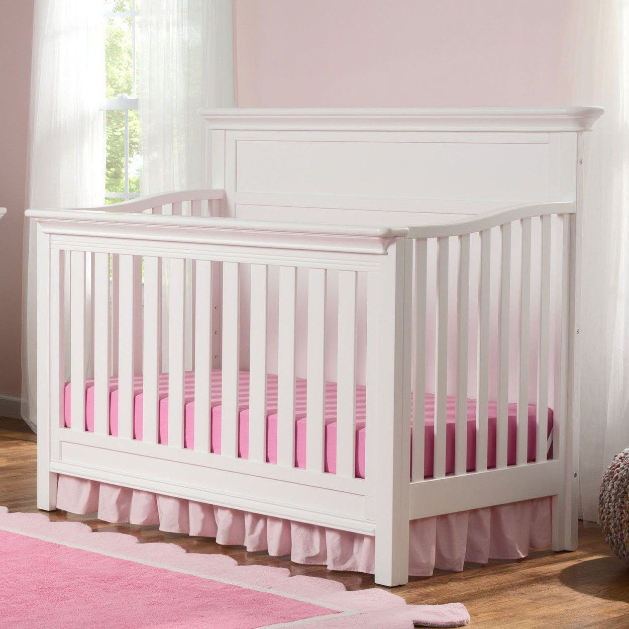 Fairmount 4-in-1 Convertible Baby Crib - Toddler Bed, Daybed & Full-Size Bed - Safe & Stylish Nursery Furniture for Newborns to Teens - Perfect for Bedrooms, Daycare & Guest Rooms