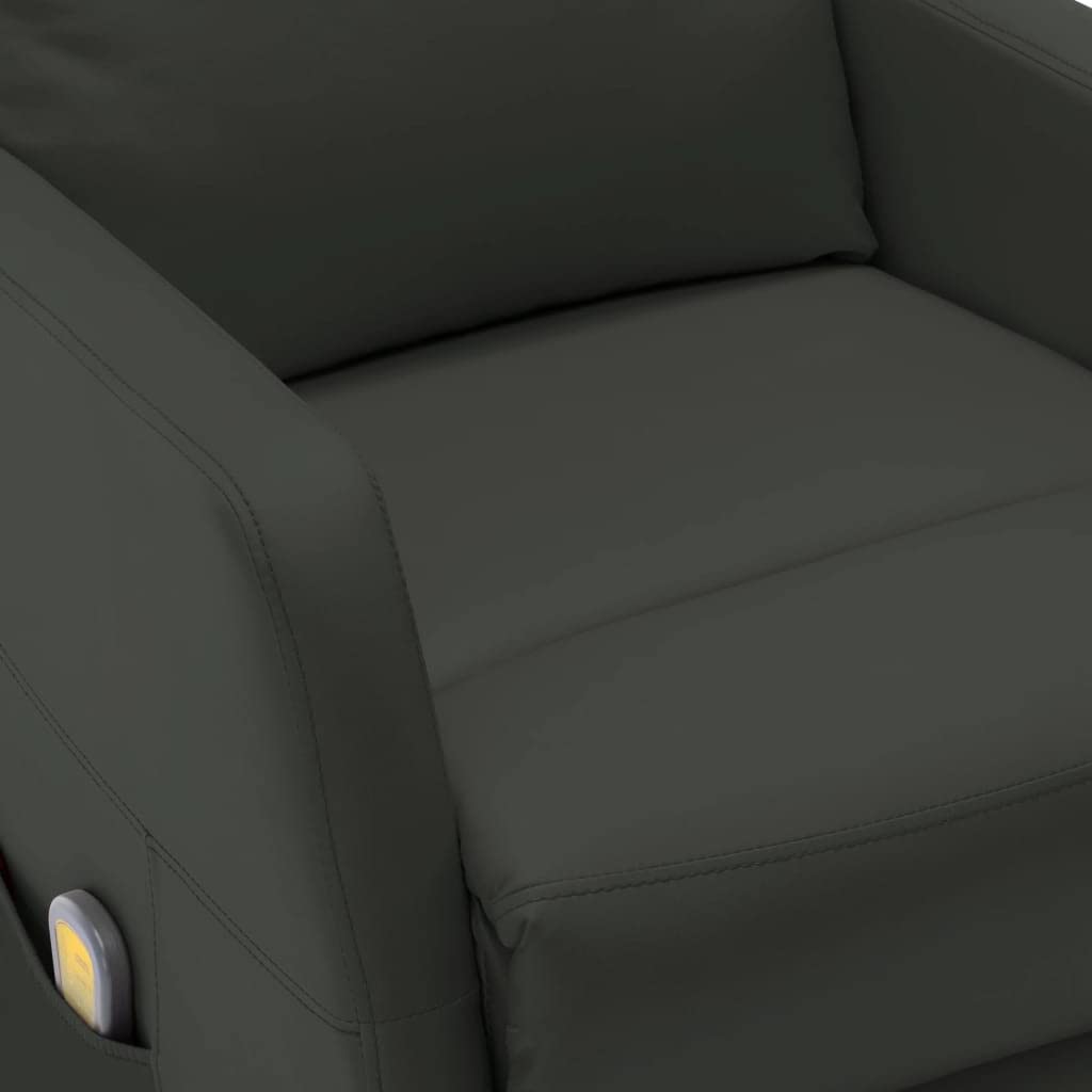 vidaXL Massage Recliner Chair for Elderly - Adjustable Push Cozy Massaging Chair with Faux Leather for Home Theater & Cinema (Anthracite) - Perfect for Relaxation, Pain Relief & Home Entertainment