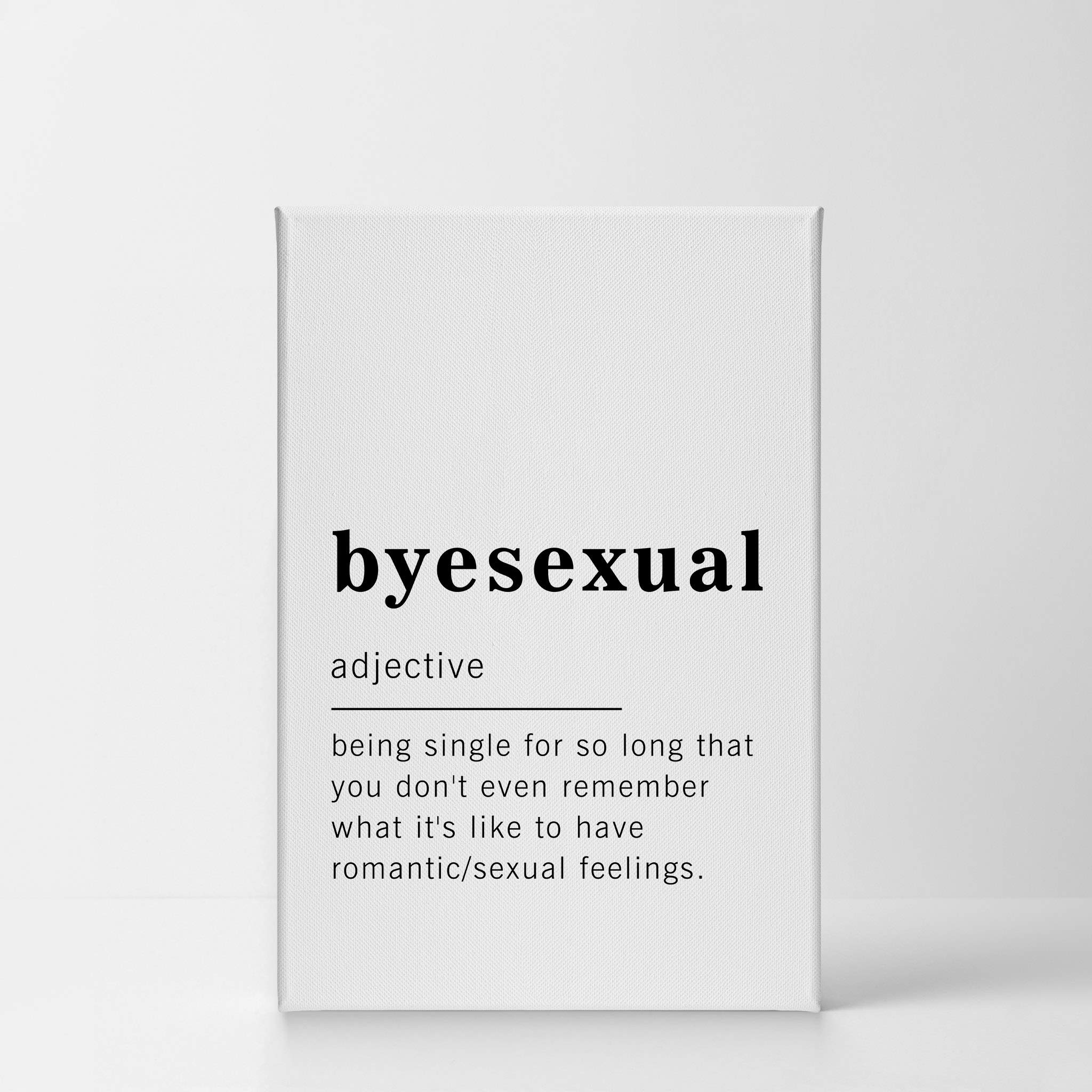 Funny Noun Dictionary Definition of Byesexual Canvas Print - Inspirational Quote Wall Art for Office, Living Room, Bedroom & Bathroom - Ready to Hang Home Decor (40x30, Made in USA) - Perfect for LGBTQ+ Pride Decor & Gift Ideas