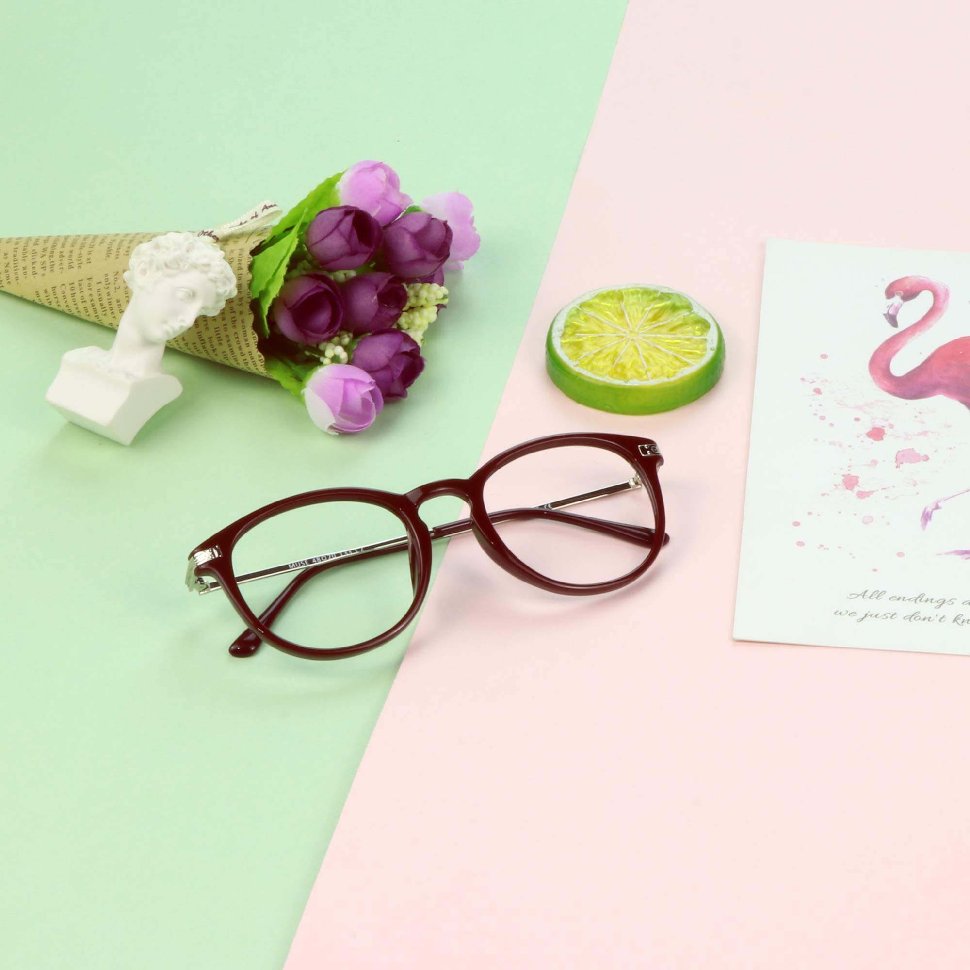 VisionGlobal Blue Light Blocking Glasses for Women - Anti Eyestrain Computer & Reading Glasses with Stylish Frame & Anti-Glare Coating - Perfect for Office Work, Gaming & Screen Time