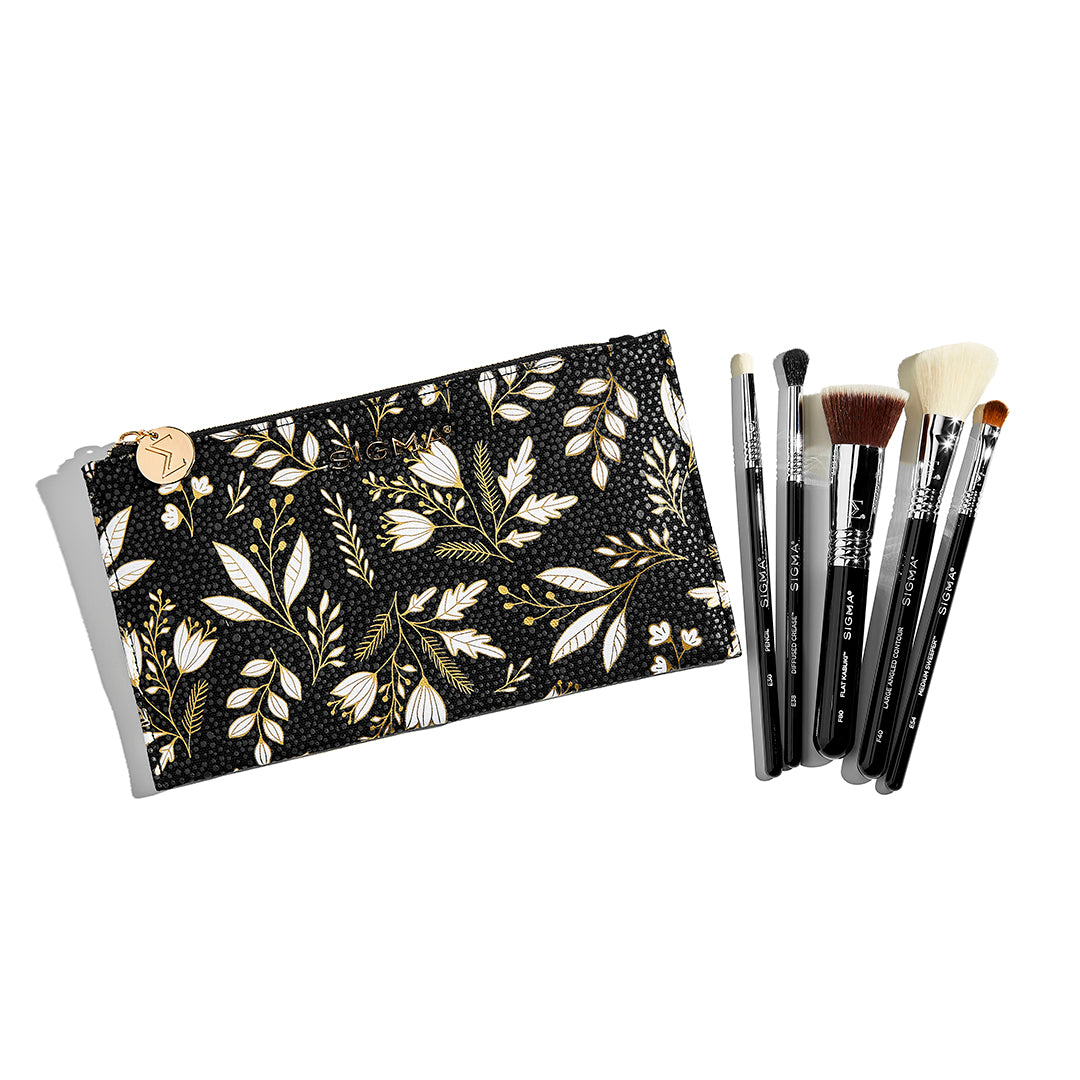 Winter Glow Brush Set - 12 Piece Premium Makeup Brush Kit for Flawless Face & Eye Makeup | Soft Synthetic Bristles, Vegan & Cruelty-Free | Perfect for Holiday Makeup, Winter Beauty Routine & Professional Makeup Artists
