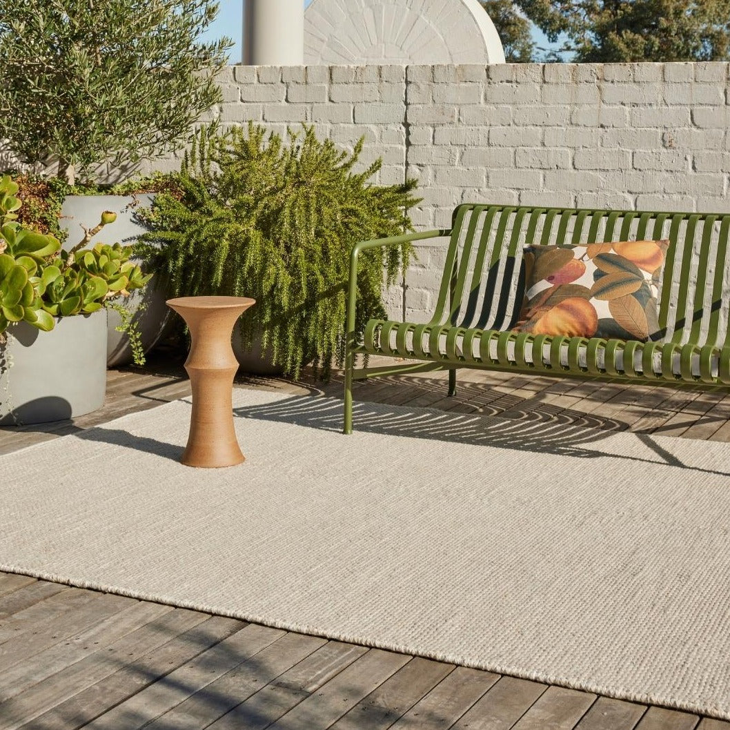 Premium Andorra Outdoor Rug in Oatmeal - 200cm x 300cm (6.6ft x 9.8ft) All-Weather Waterproof Patio Rug for Deck, Poolside, and Garden Decor