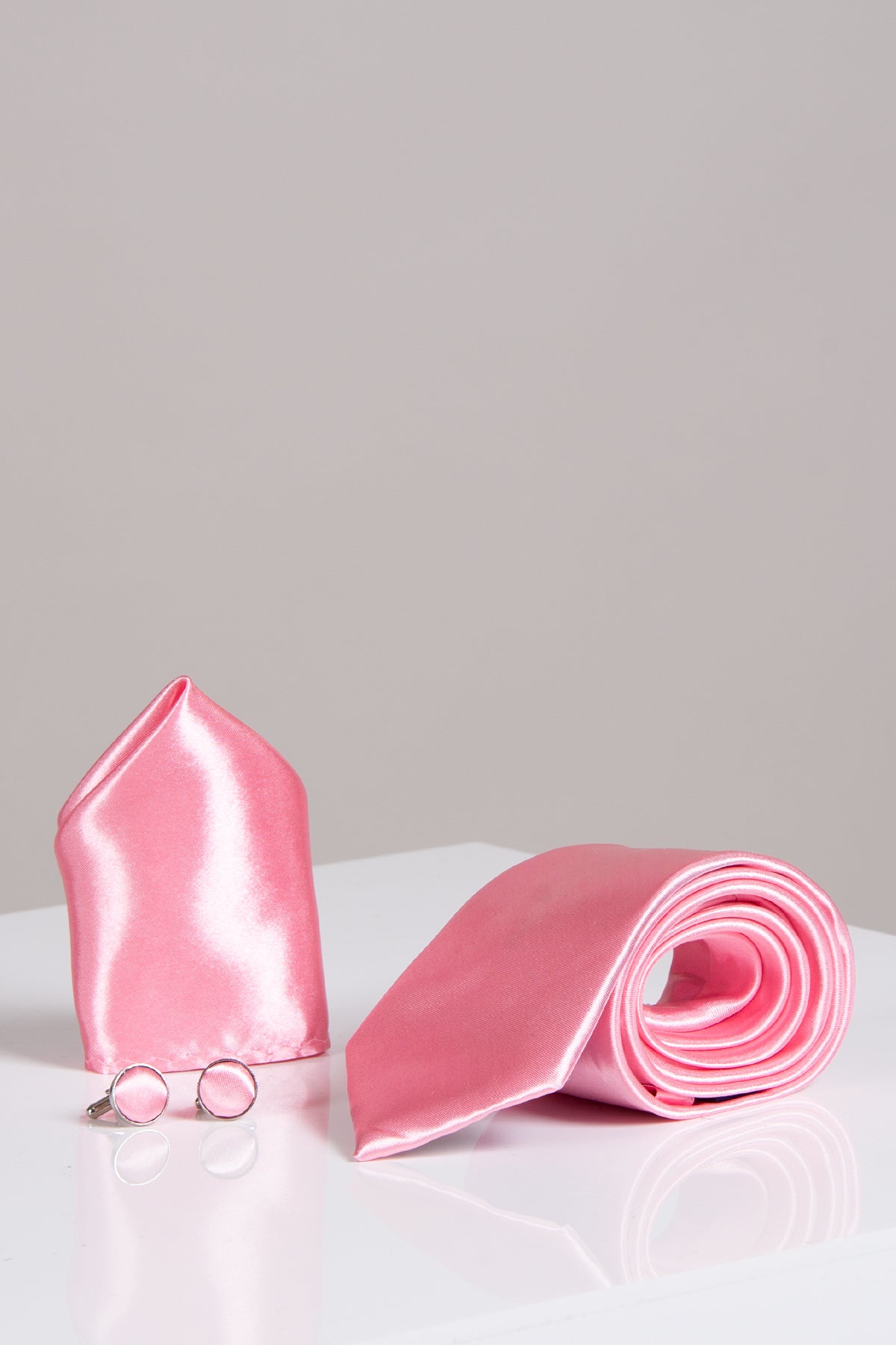 ST Satin Tie and Pocket Square Set in Blush Pink - Elegant Formal Wear for Weddings, Prom & Business Events
