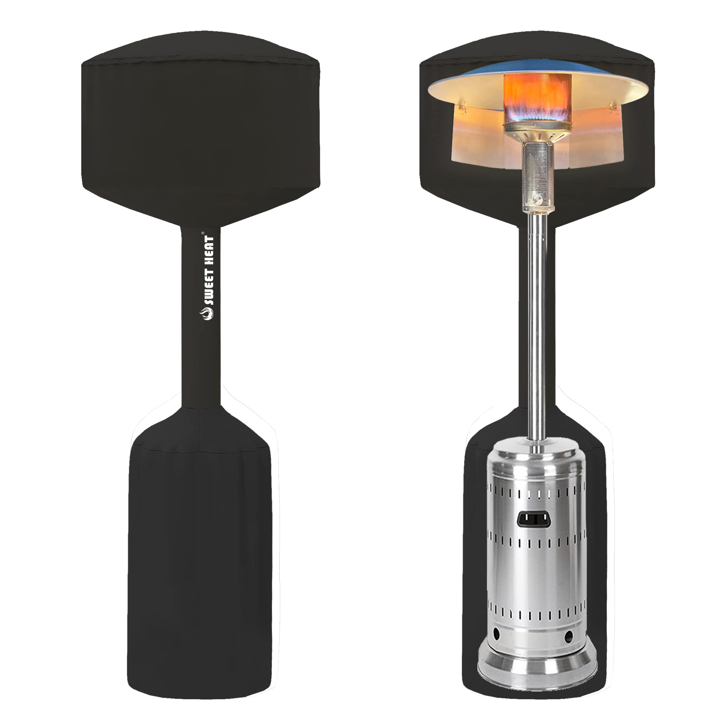 Sweet Heat Patio Heater Cover - Black | Universal Fit for All Heat Reflectors | Weatherproof Outdoor Protection for Patio, Deck & Backyard