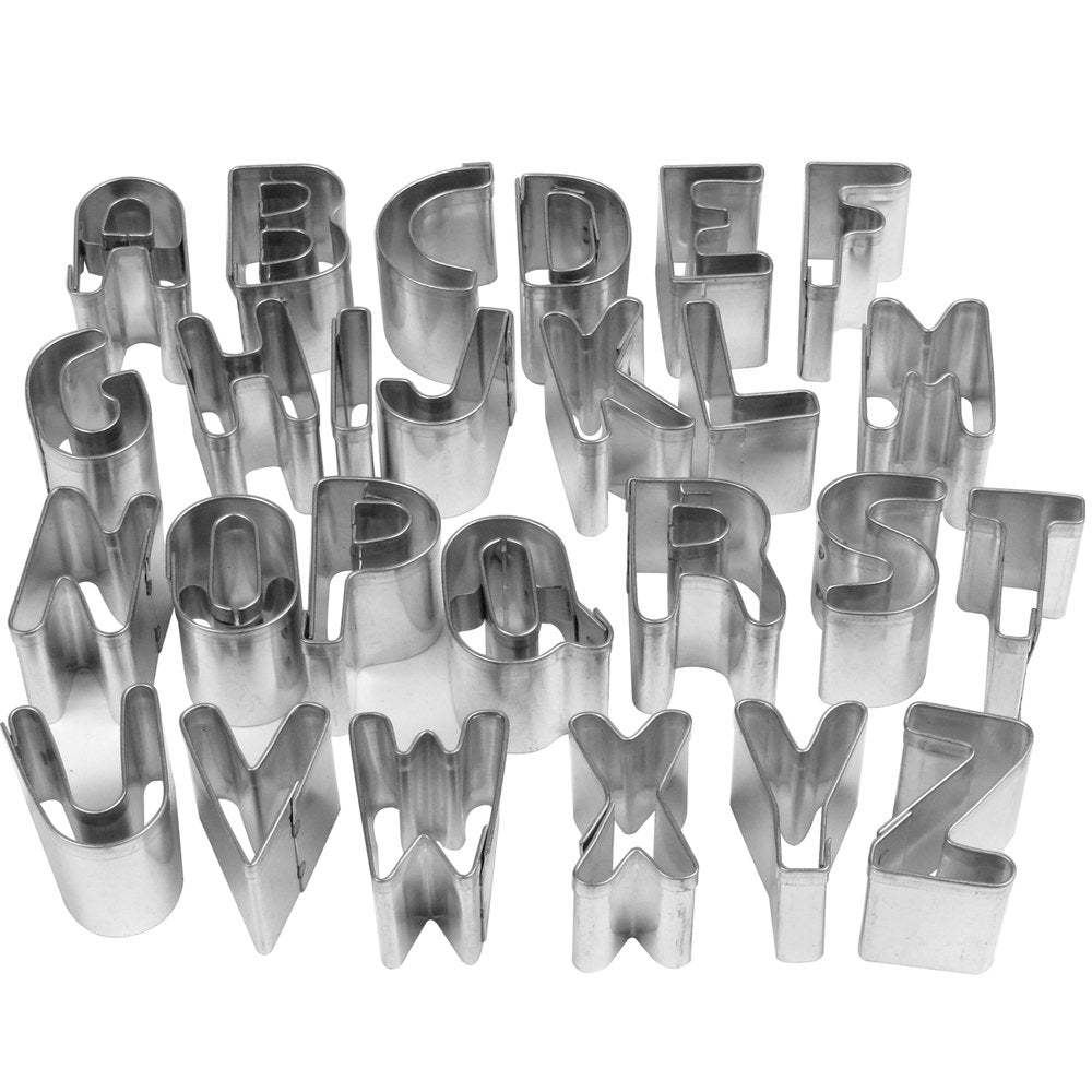 Ateco 6949 26-Piece Small Alphabet ABC Cookie Cutter Set for Baking, Decorating Cakes, Cupcakes & DIY Crafts - Perfect for Birthday Parties, Baby Showers & Holiday Treats