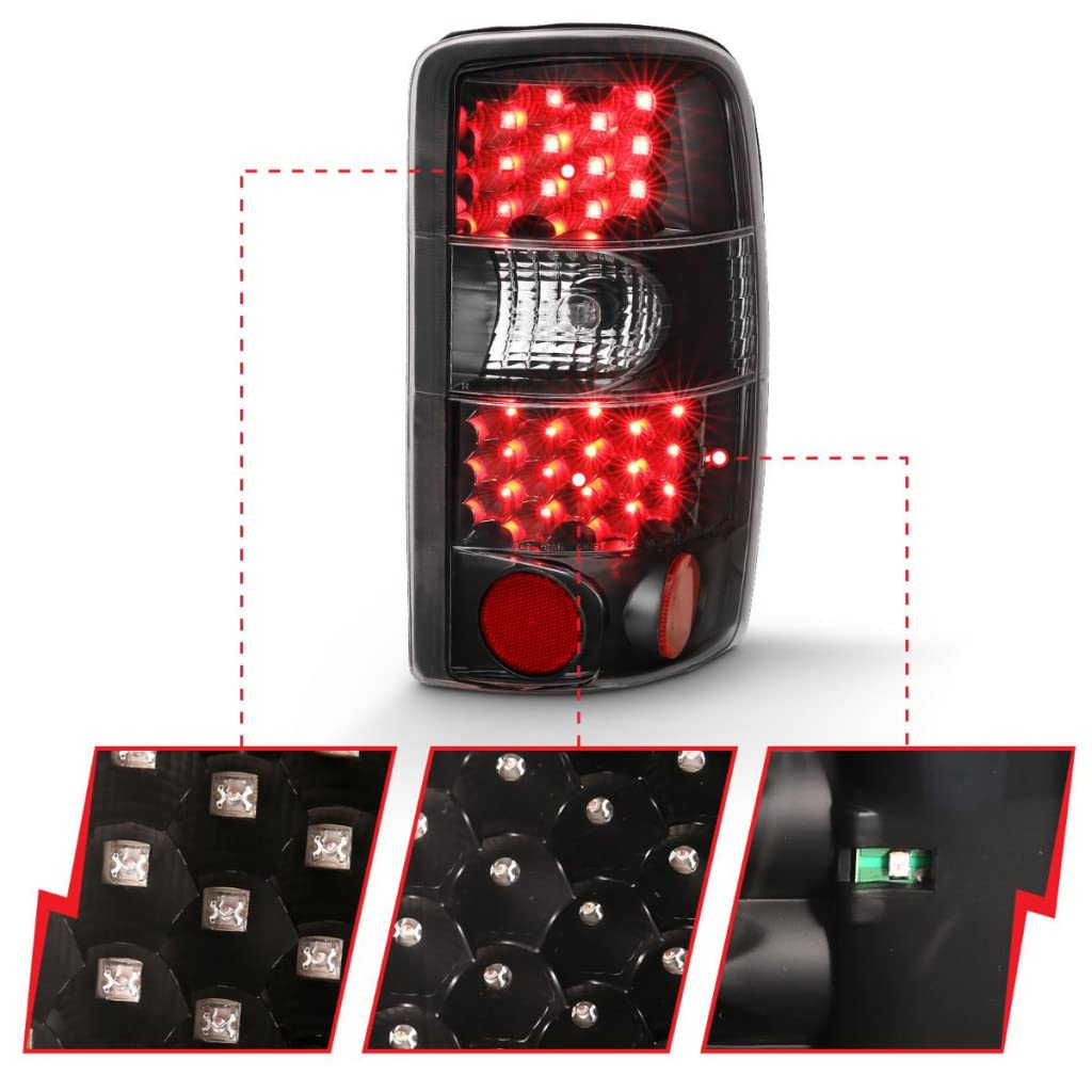 ANZO LED Tail Lights for Chevy Suburban 2500 (2000-2006) - Black/Clear Style (Part #311298) | Upgrade Your Truck's Rear Lighting for Better Visibility & Style