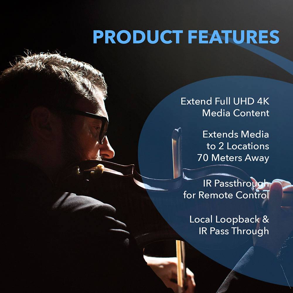 4K HDMI Extender Splitter Over Single CAT6/7 Cable - 18Gbps, 230ft Range, Bi-Directional IR, RS232, EDID Support | Perfect for Home Theater, Conference Rooms & Gaming Setups | UHD12 IPC230K by ipcolor Technology