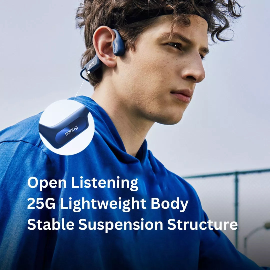 Sanag B51S Pro RunBeat 1st Gen Open Ear Bone Conduction Headphones - Wireless Bluetooth Sport Headset for Running, Cycling & Outdoor Activities