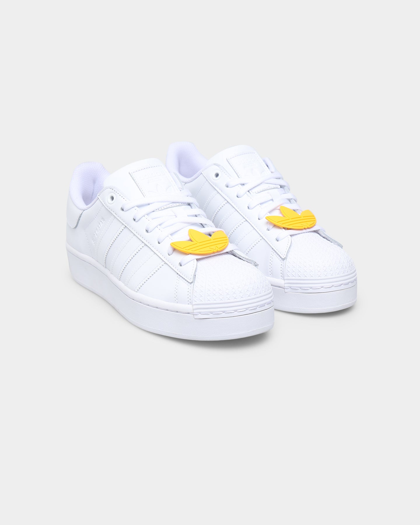 Adidas Women's Superstar Bold Sneakers - Cloud White/Cloud White/Matte Gold - Casual Fashion Shoes for Women | Perfect for Streetwear, Gym & Everyday Wear