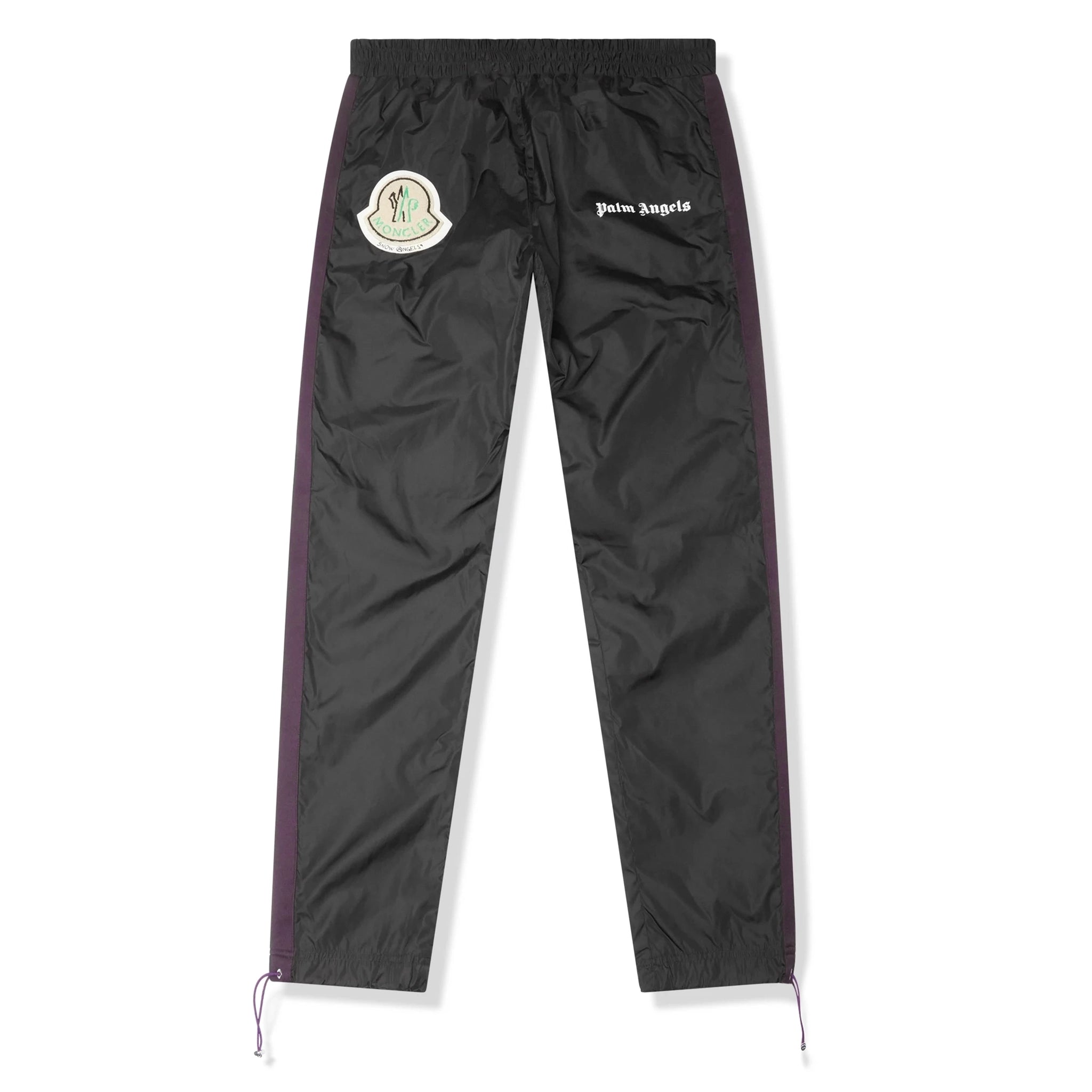 Moncler x Palm Angels Black Striped Nylon Track Pants - Stylish Streetwear for Men | Perfect for Casual Outfits, Gym Wear & Urban Fashion